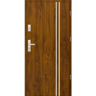 Drzwi antywłamaniowe zewnętrzne A6 INOX 55 mm RC2 - RC4 - Złoty dąb